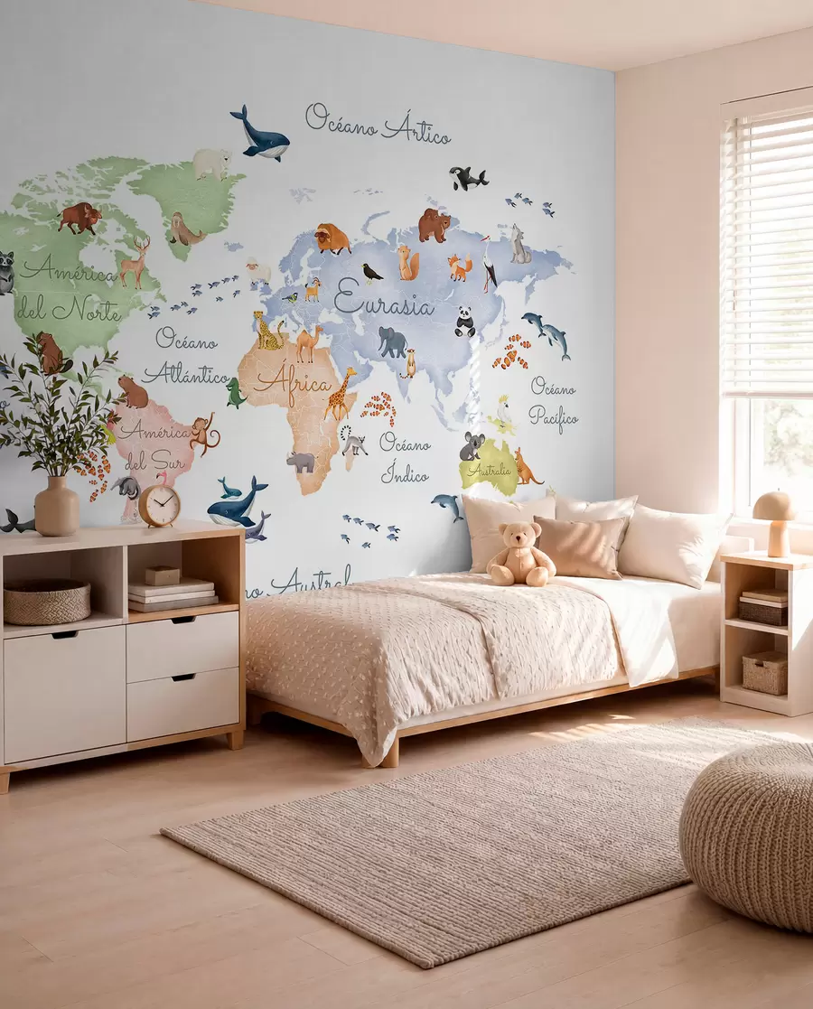 murales de pared Fauna pastel en español c00012es