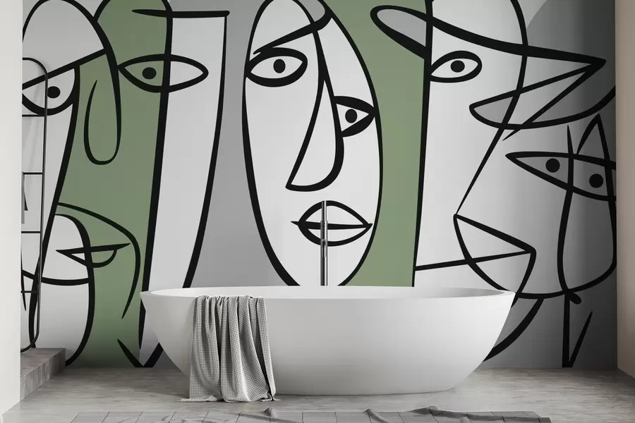 murales de pared Caras abstractas w05504v2