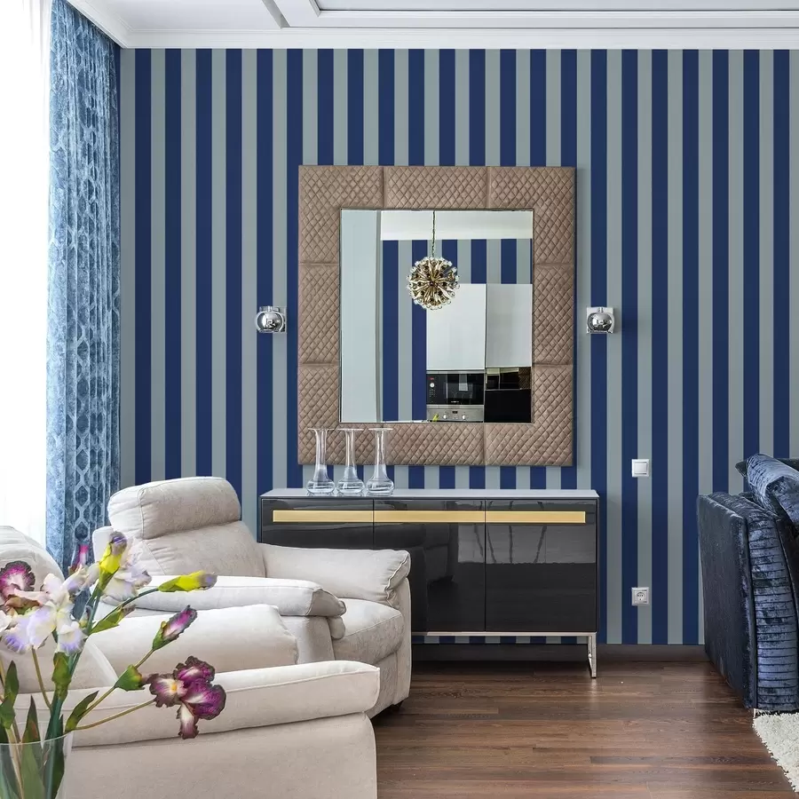 murales de pared Rayas verticales azules y claras a01179v2