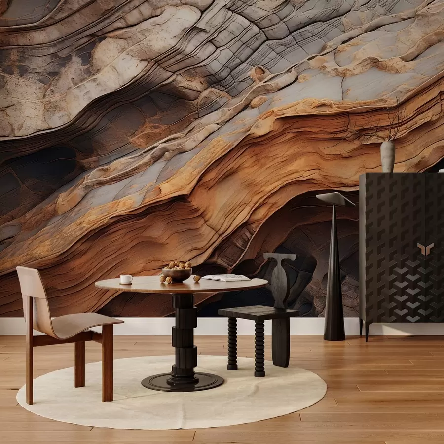 murales de pared Textura de madera oscura y intensa w05520