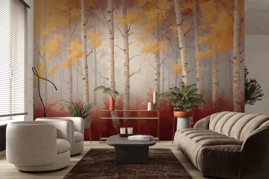 murales de pared Otoño entre la niebla w05577