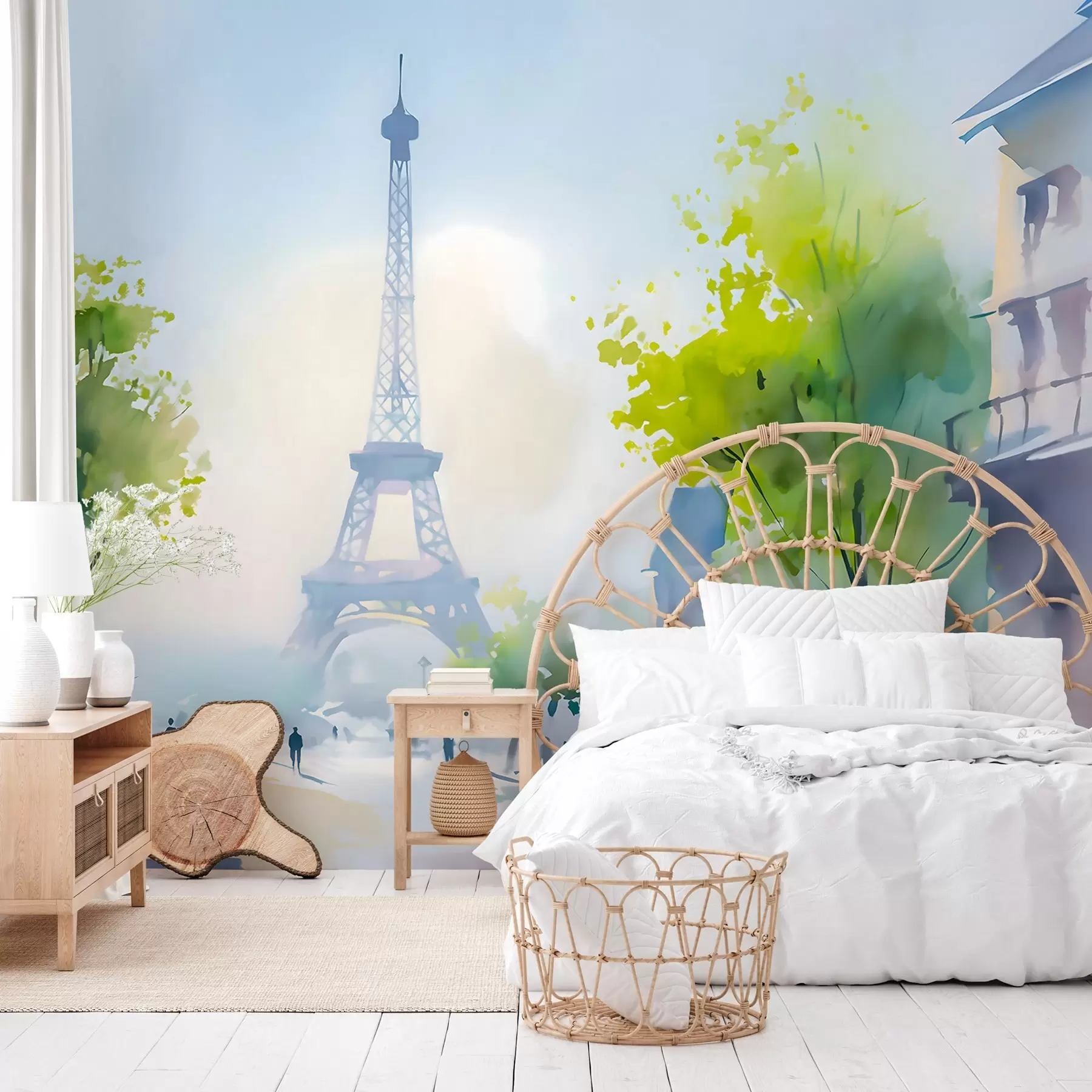 murales de pared París, un paisaje urbano en acuarela pintado «à la prima» w05566