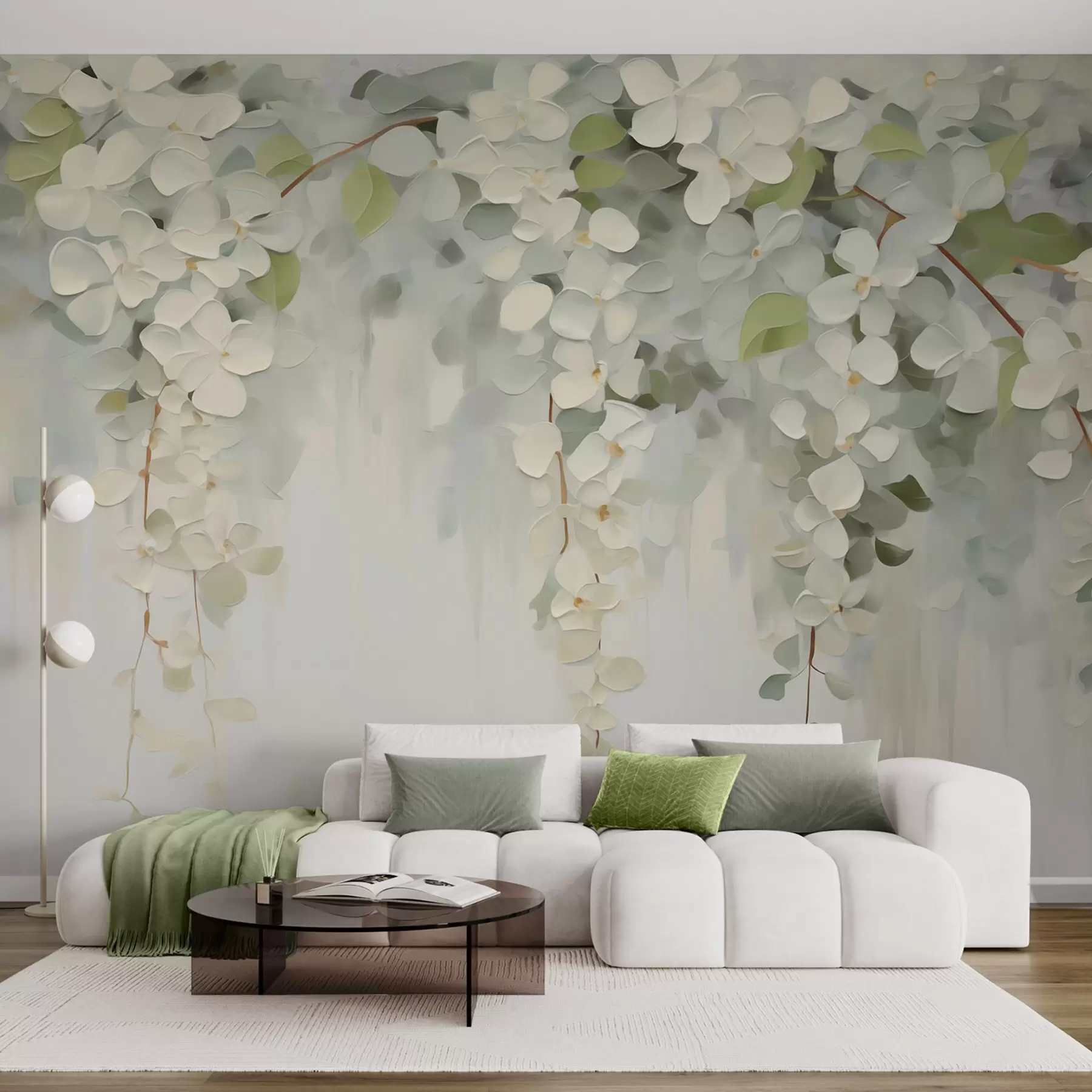 murales de pared Cuadro abstracto con flores colgantes w05641