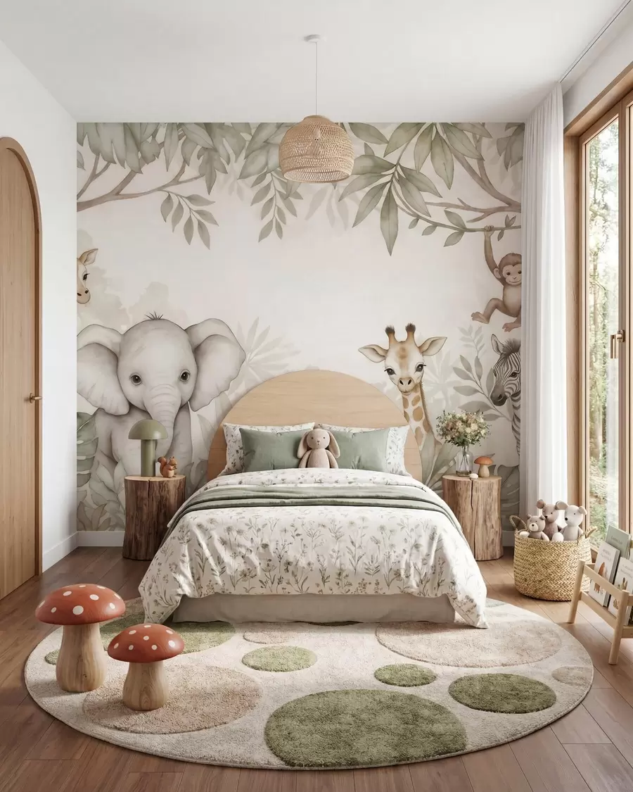 murales de pared Safari bajo las ramas w09885