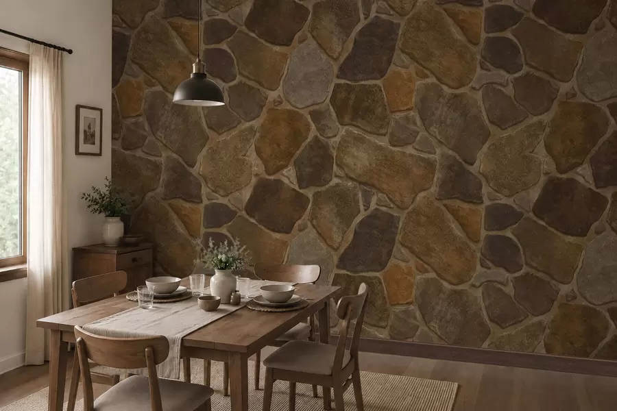 murales de pared Motivo de piedra natural en tonos cálidos w05691