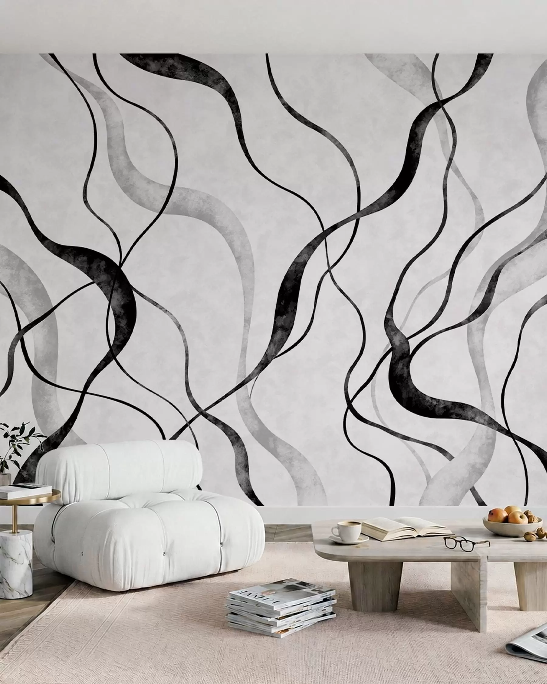 murales de pared Cintas color carbón w05699