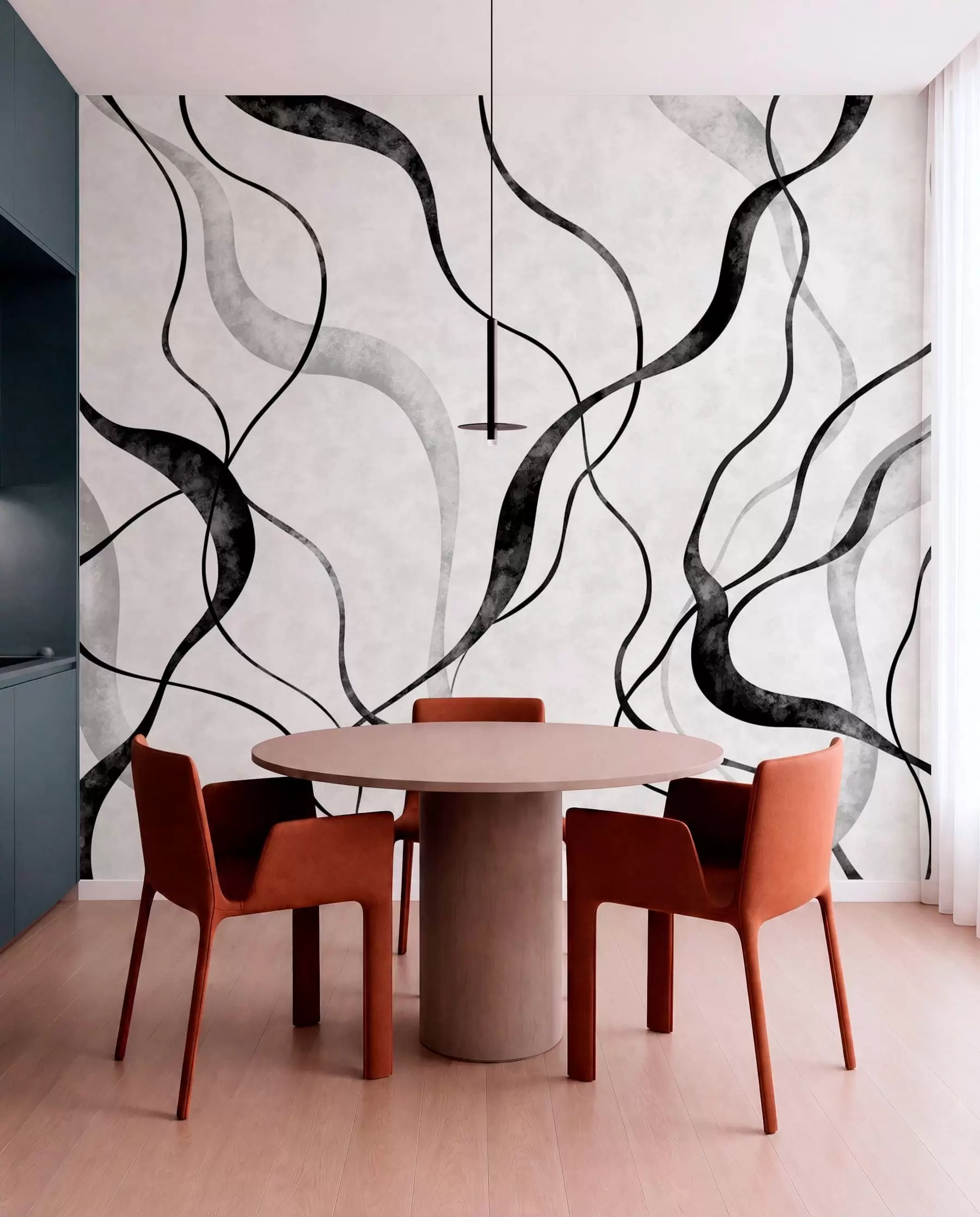 murales de pared Cintas color carbón w05699