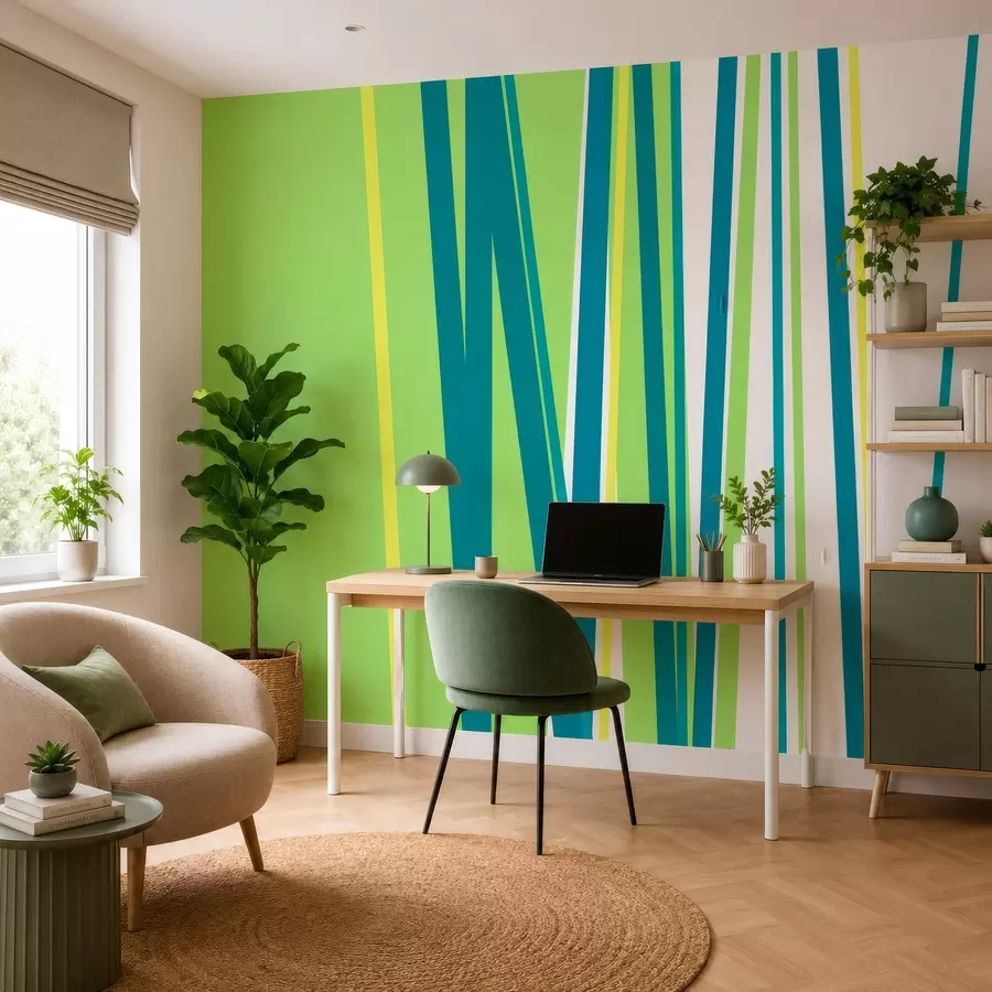 murales de pared una raya abstracta y llamativa w05749