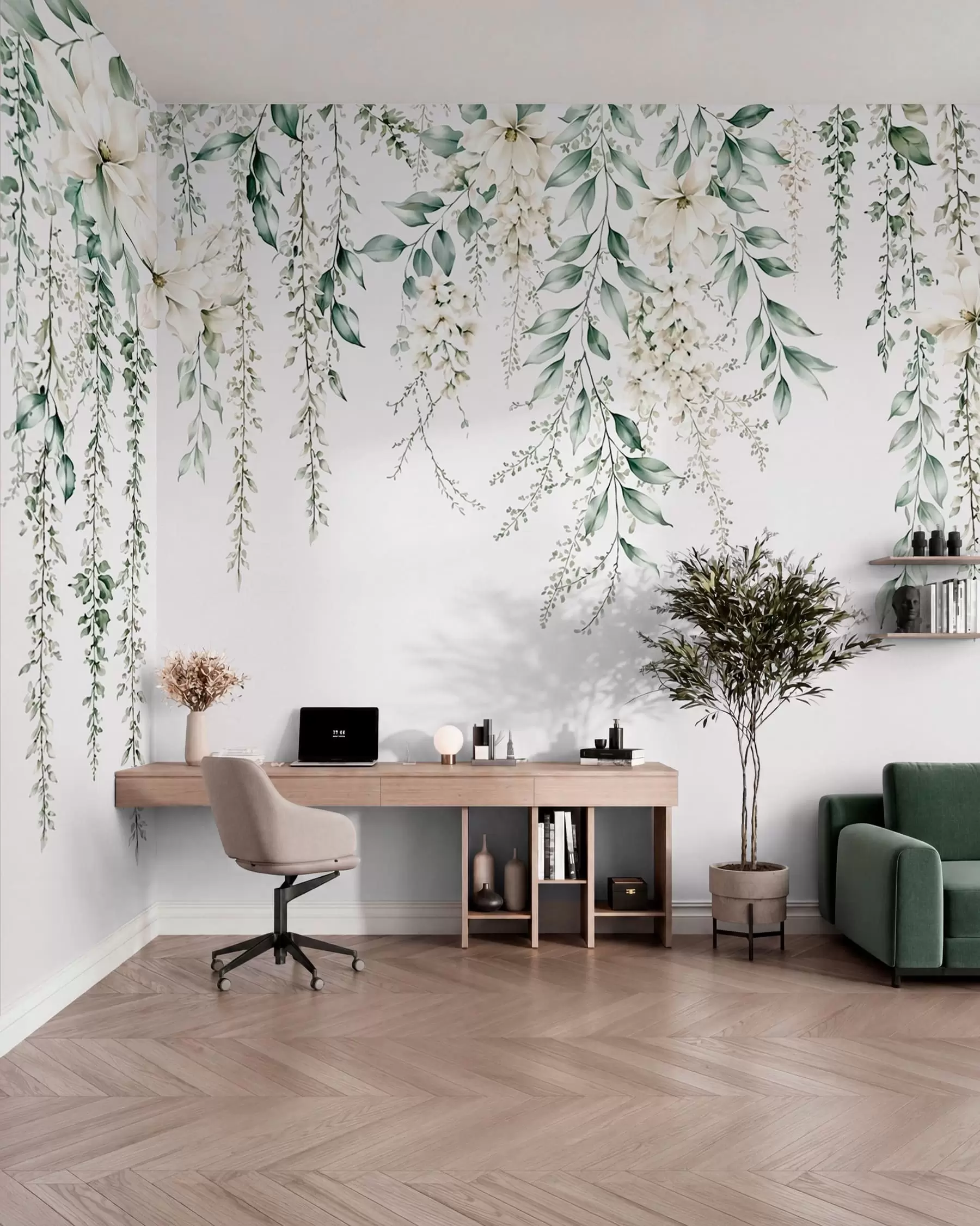 murales de pared Guirnaldas de flores ligeras w05736