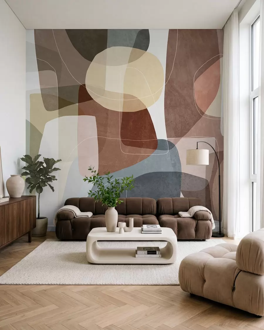 murales de pared Capas en ocre y musgo w09942v1