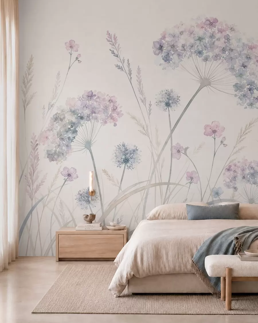 murales de pared Flores de prado azules w05731