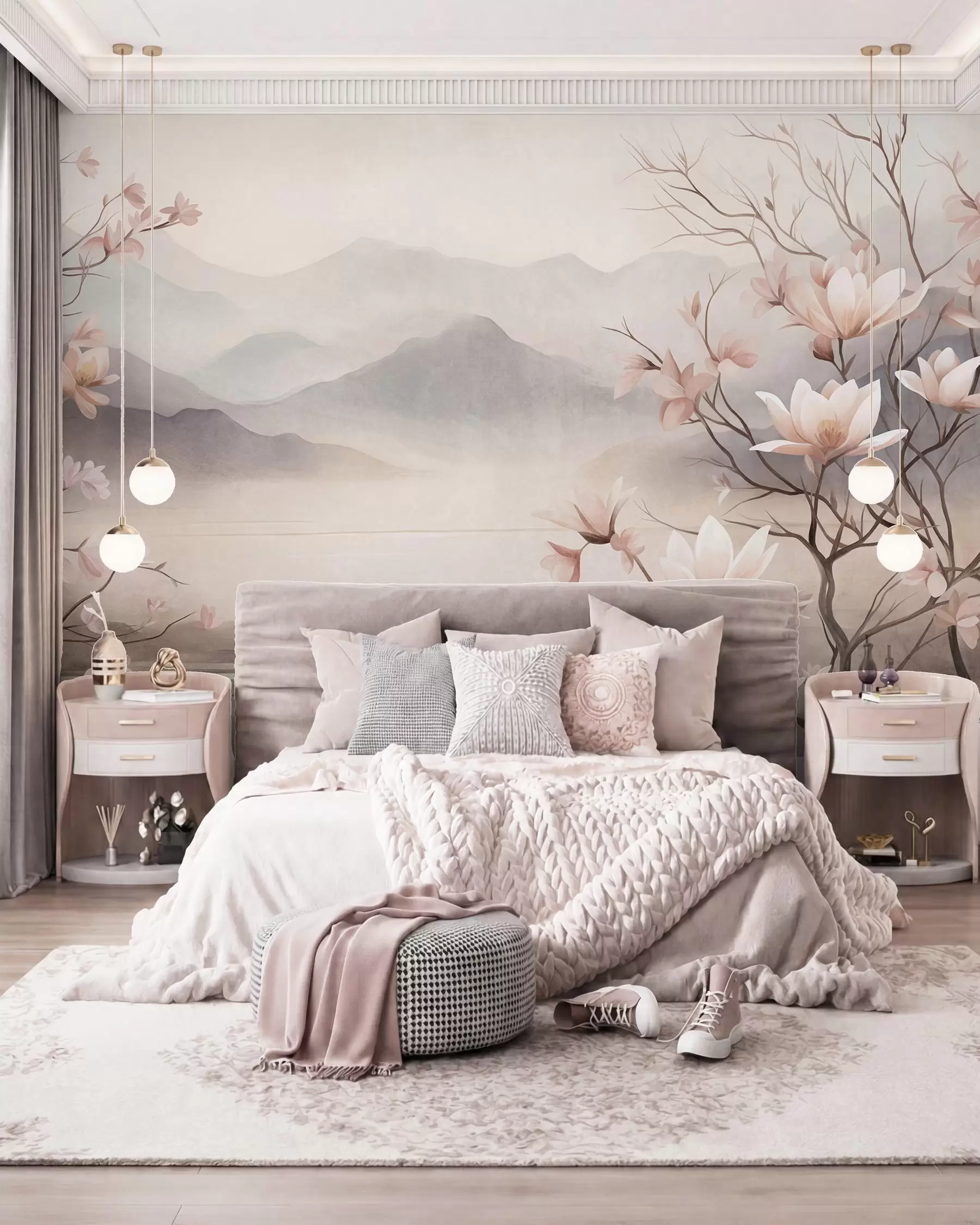 murales de pared Magnolias de montaña w10013