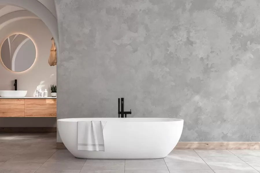 murales de pared Textura en gris perla claro con suaves transiciones tonales difuminadas w05814v1