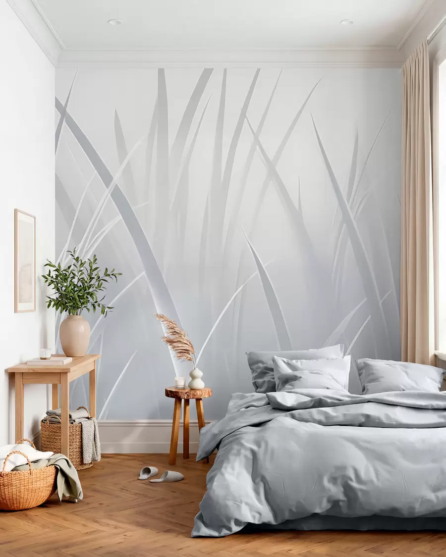 murales de pared Hierba, hojas afiladas w05836