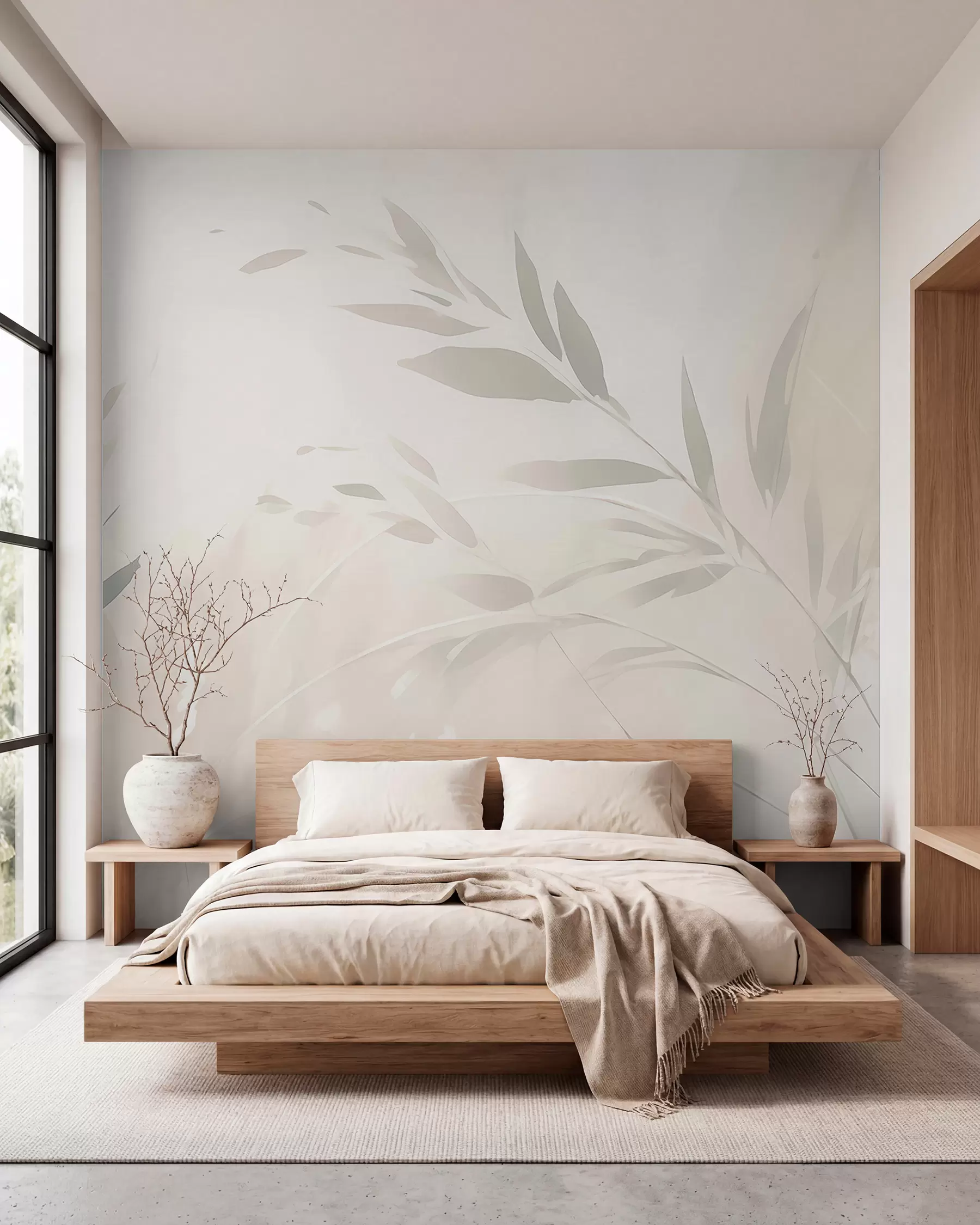 murales de pared Hierba, hojas afiladas w05837