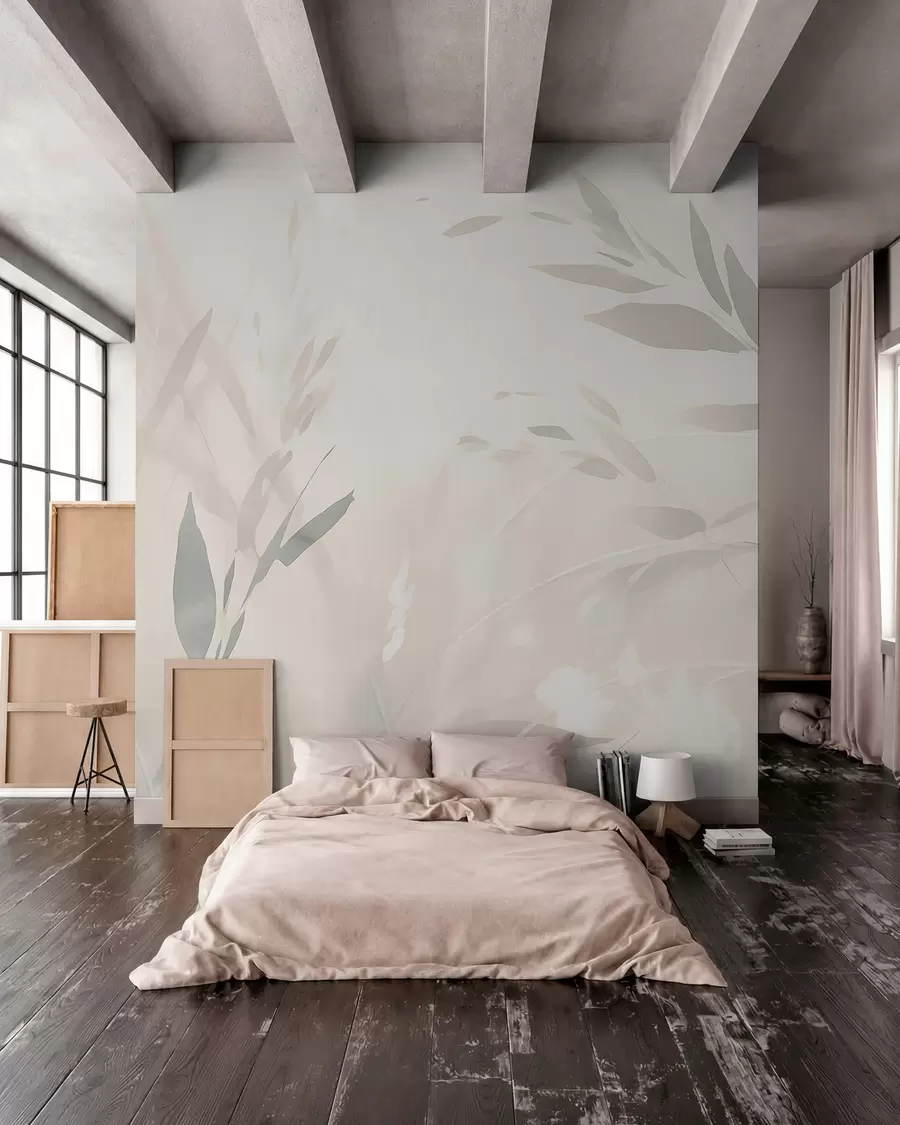 murales de pared Hierba, hojas afiladas w05837