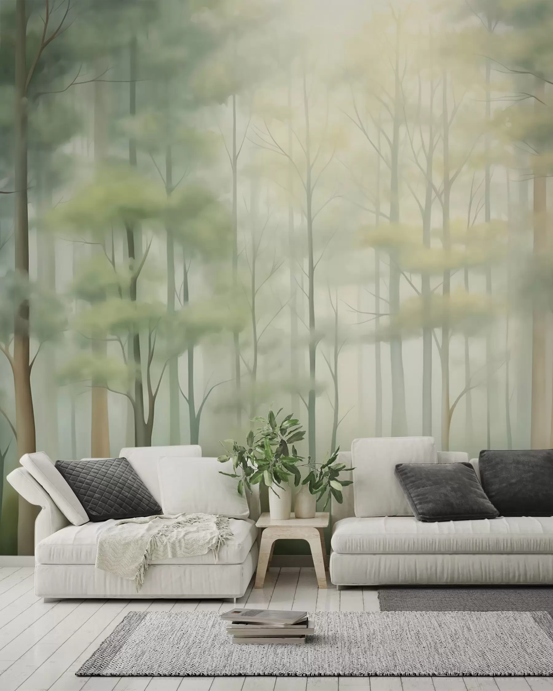 murales de pared Arboleda en primavera w05673