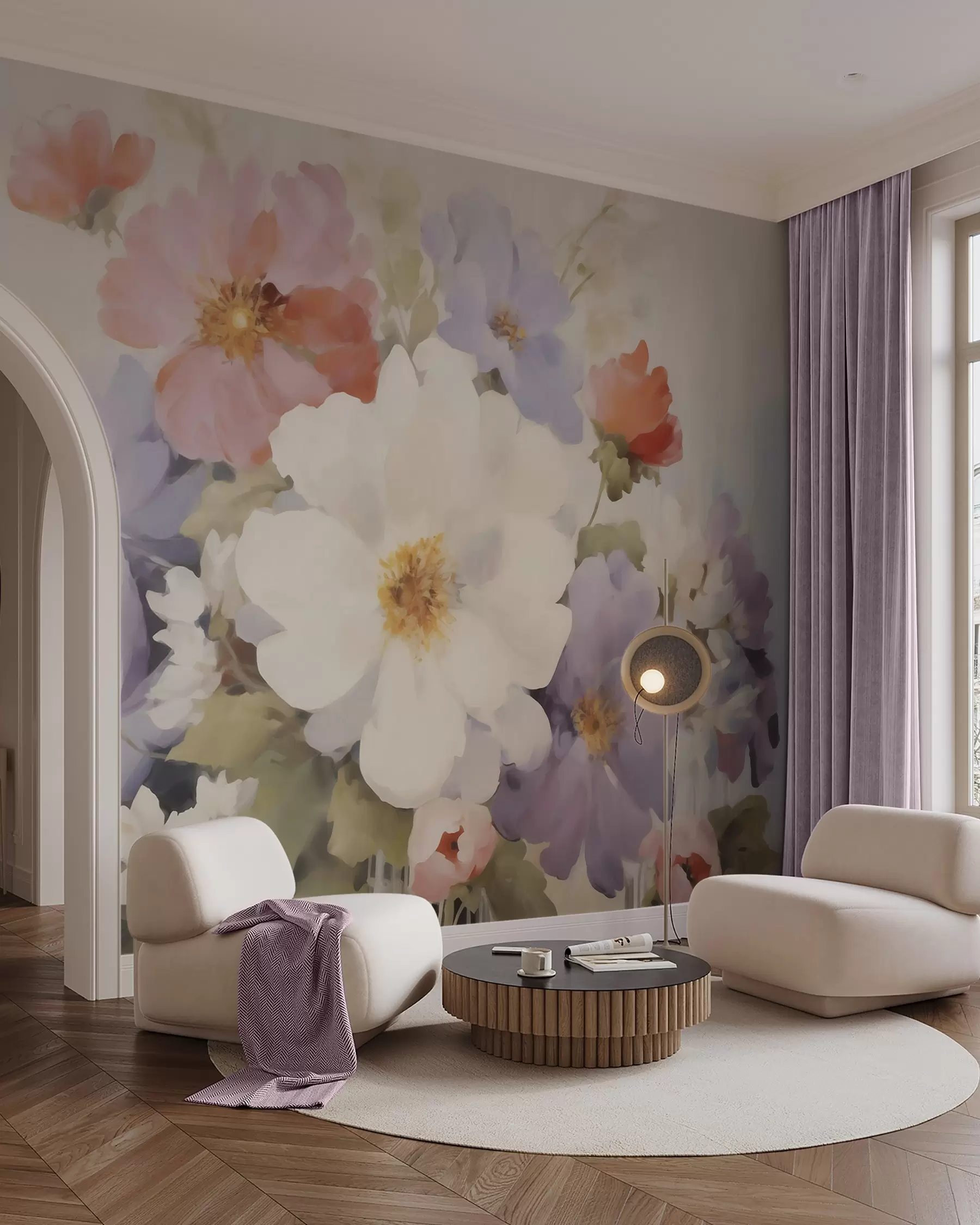 murales de pared flores abstractas w05850
