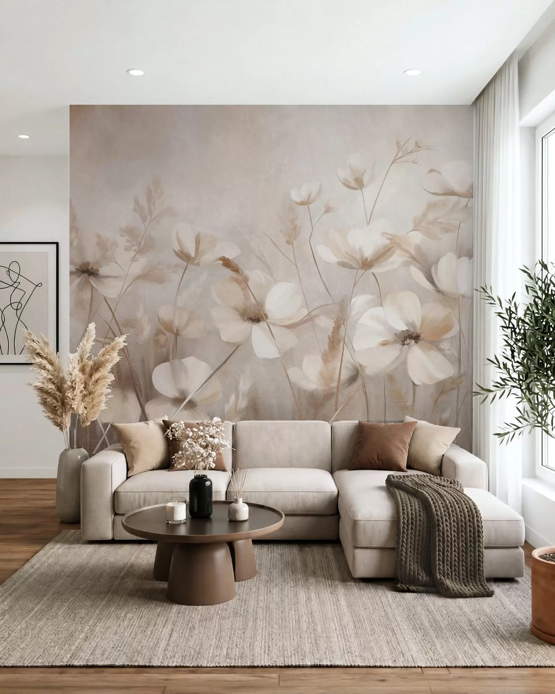 murales de pared Flores en luz suave w10019