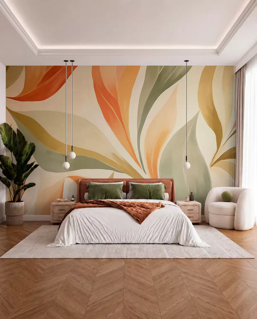 murales de pared Hojas puntiagudas w05839