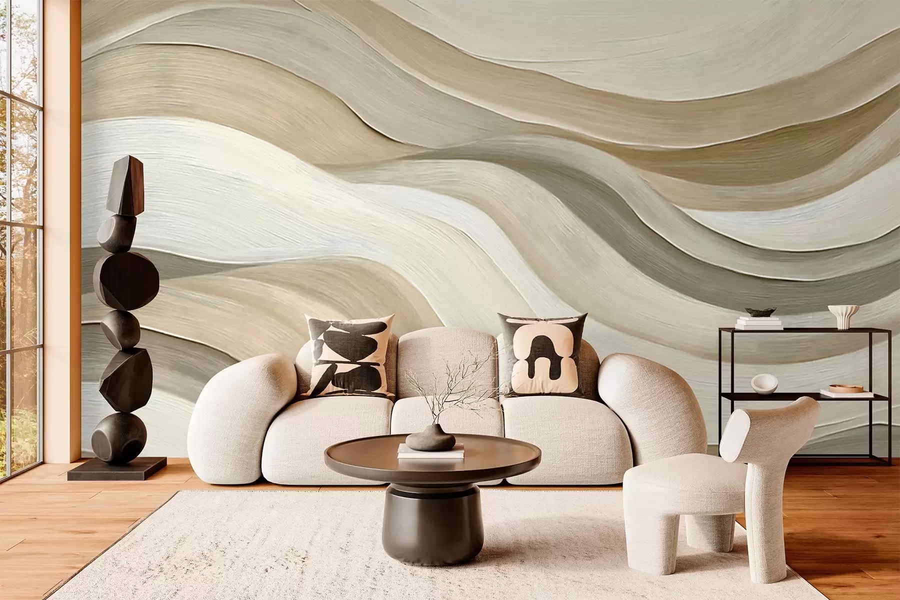 murales de pared Olas verde salvia w05881