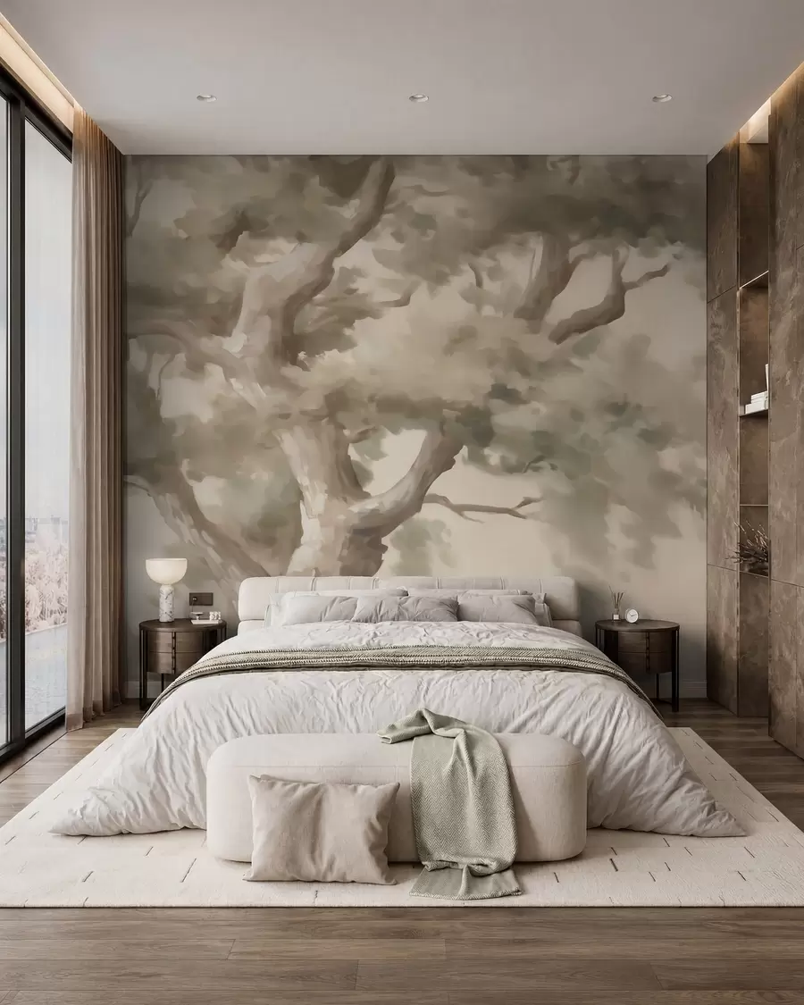 murales de pared Árbol abstracto, imitación de una pintura w05875