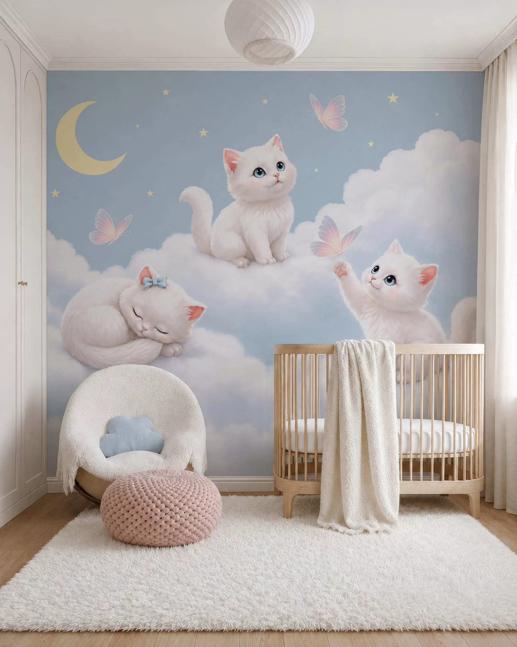 murales de pared Gatitos entre nubes w05841