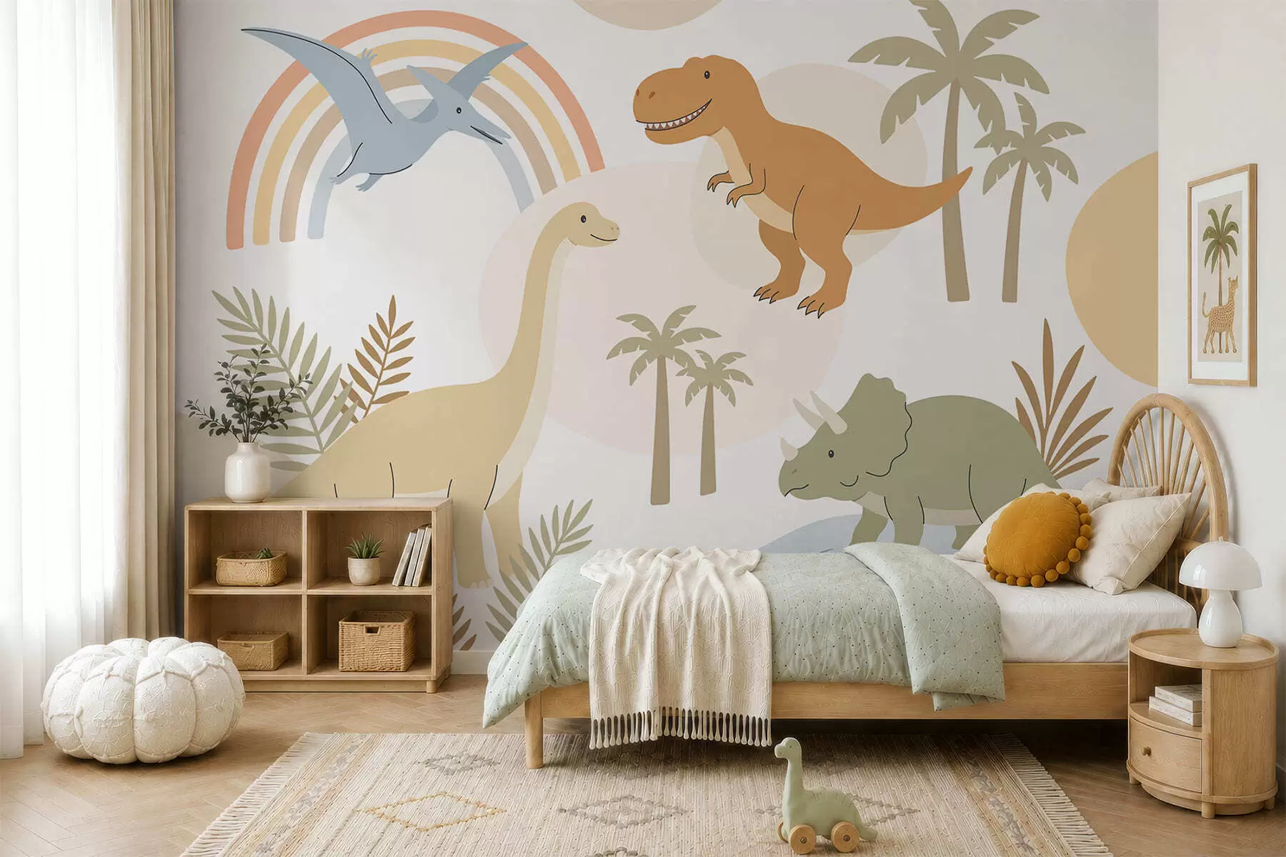 murales de pared Dinosaurios y arcoíris w05842