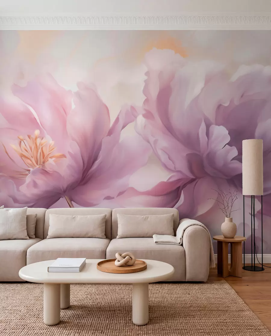 murales de pared Grandes flores de peonía w05797