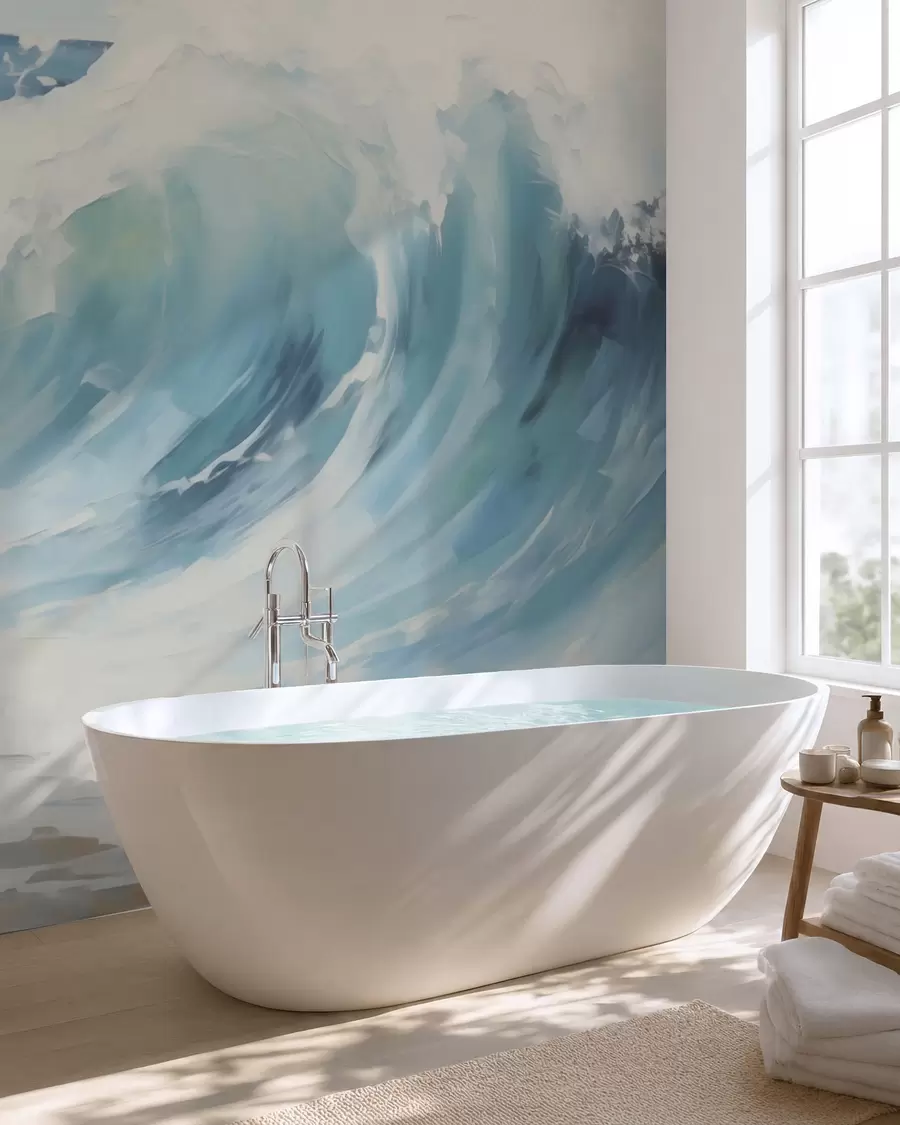 murales de pared Olas, imitación de una pintura w05899