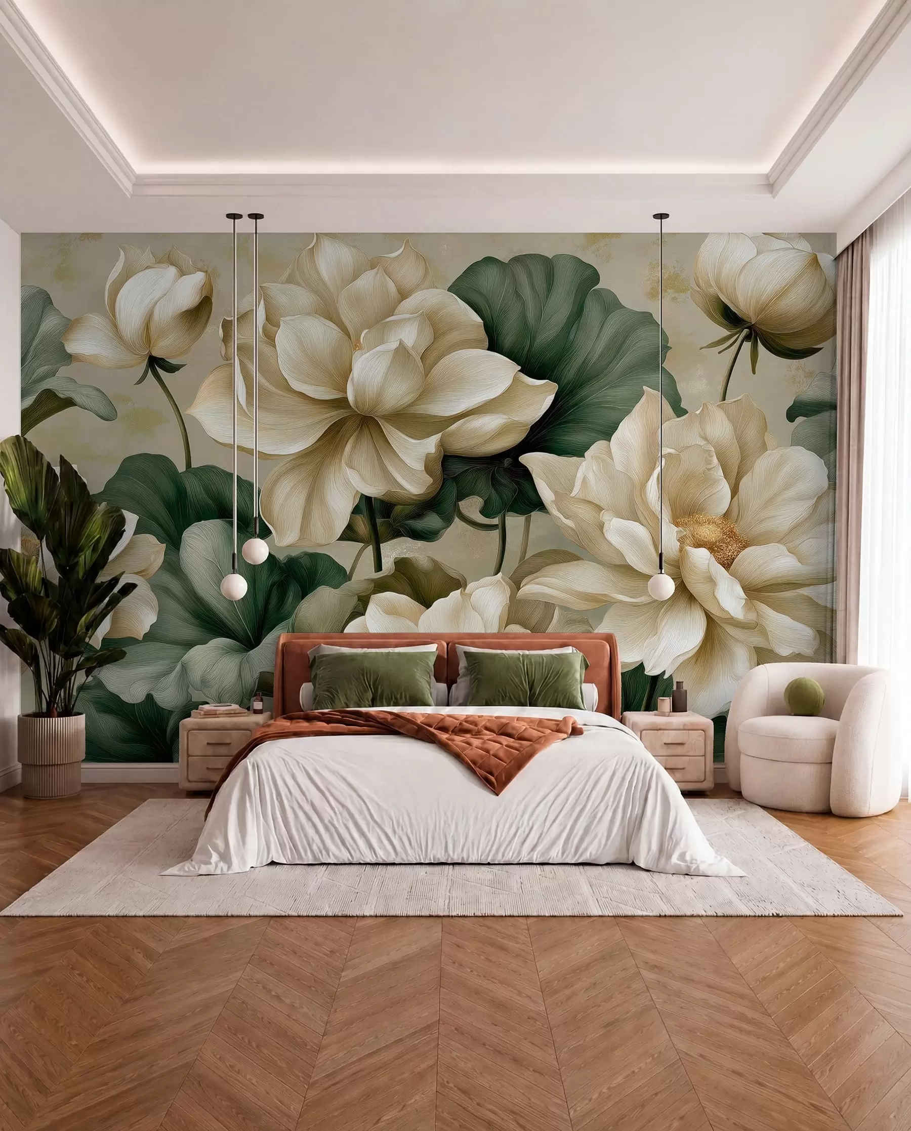 murales de pared Loto color crema w05746