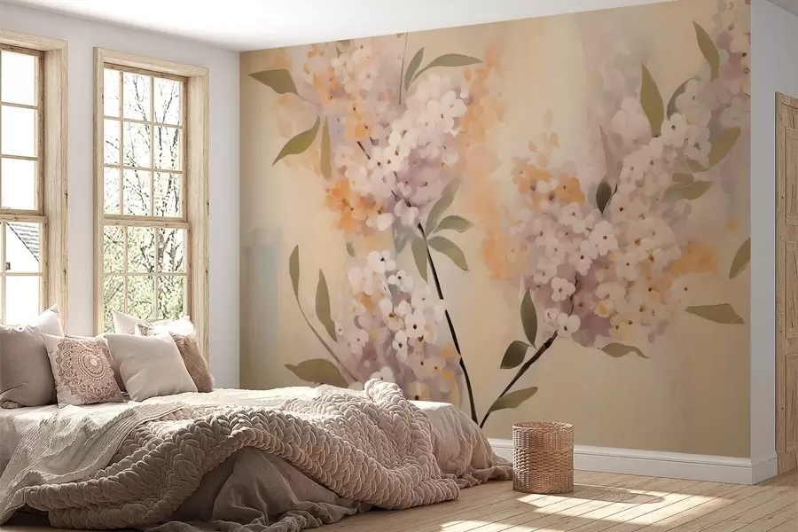 murales de pared Ramas abstractas con flores w05872