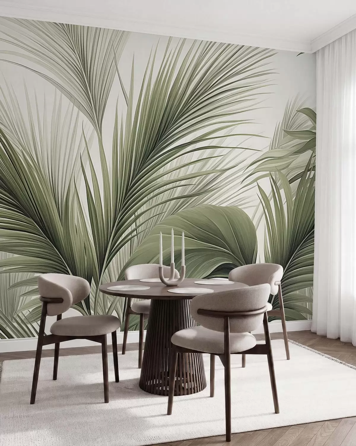 murales de pared Palmera en verde w09986