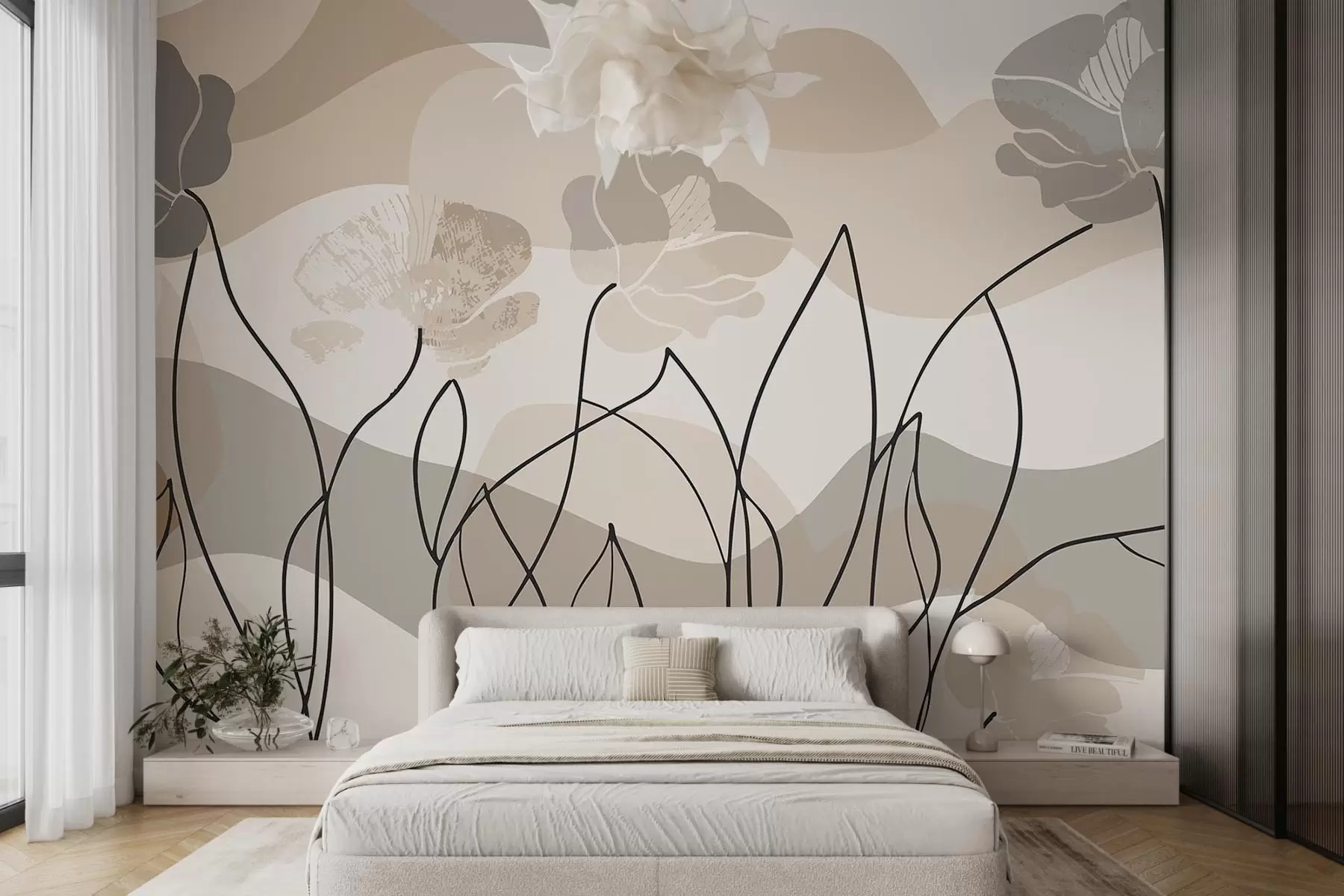 murales de pared Boceto floral w09989