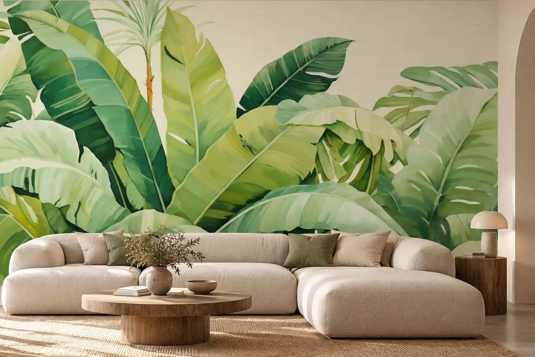 murales de pared Hojas de banano en verde w05975