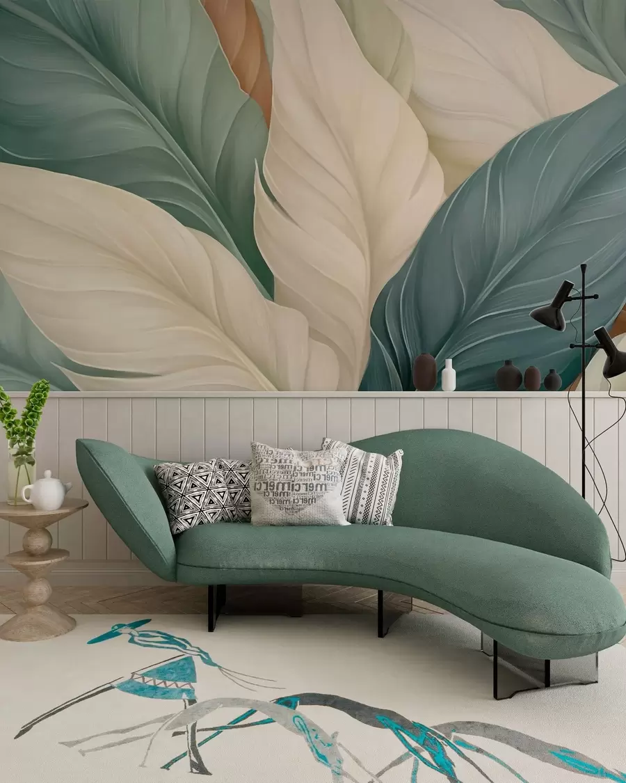 murales de pared Hojas verde esmeralda w05981