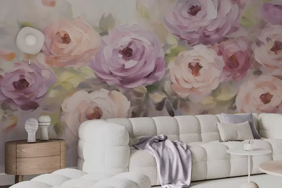 murales de pared Rosas abstractas, imitación de un cuadro w05996