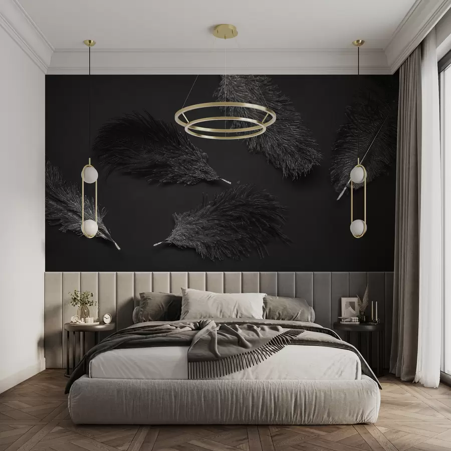 murales de pared Plumas negras u72331