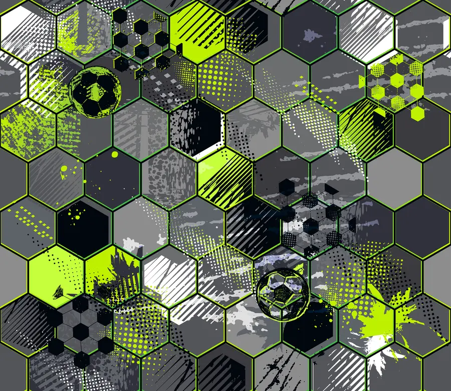 murales de pared Abstracción de fútbol, panales de color verde claro. u72779