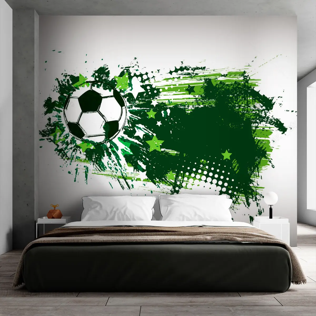 murales de pared Balón de fútbol en el contexto de la abstracción u72783