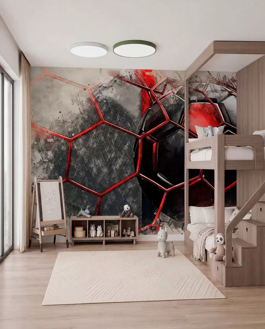 murales de pared Bola negra-roja u72803
