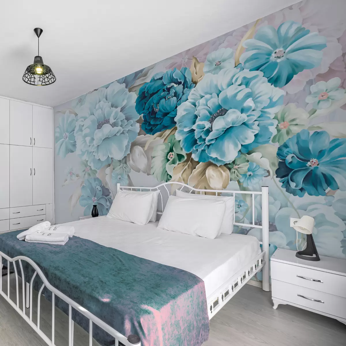 murales de pared Flores azules 3d u72654