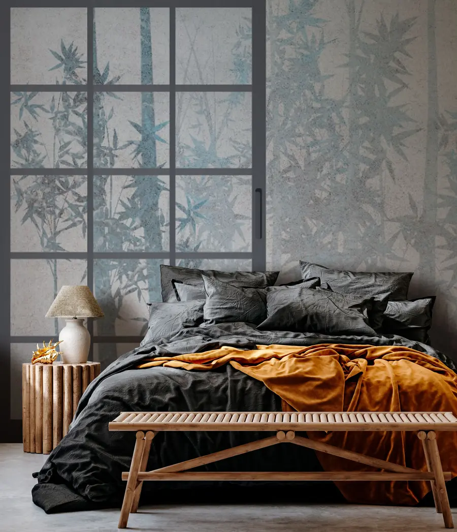 murales de pared Bamboo y estilo japonés de estilo de puerta tradicional japonesa u73365