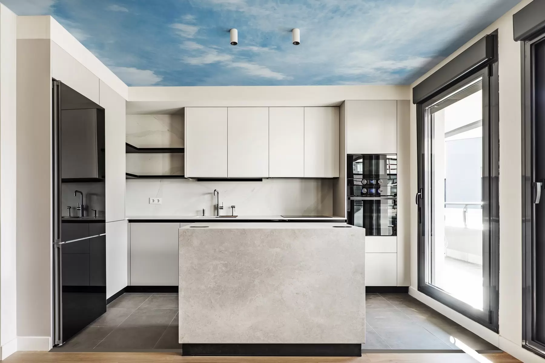 murales de pared nubes, cielo azul u21064