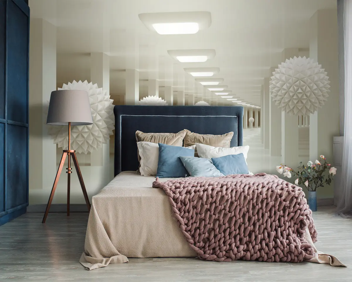 murales de pared Construcción, iluminación y madera u24296