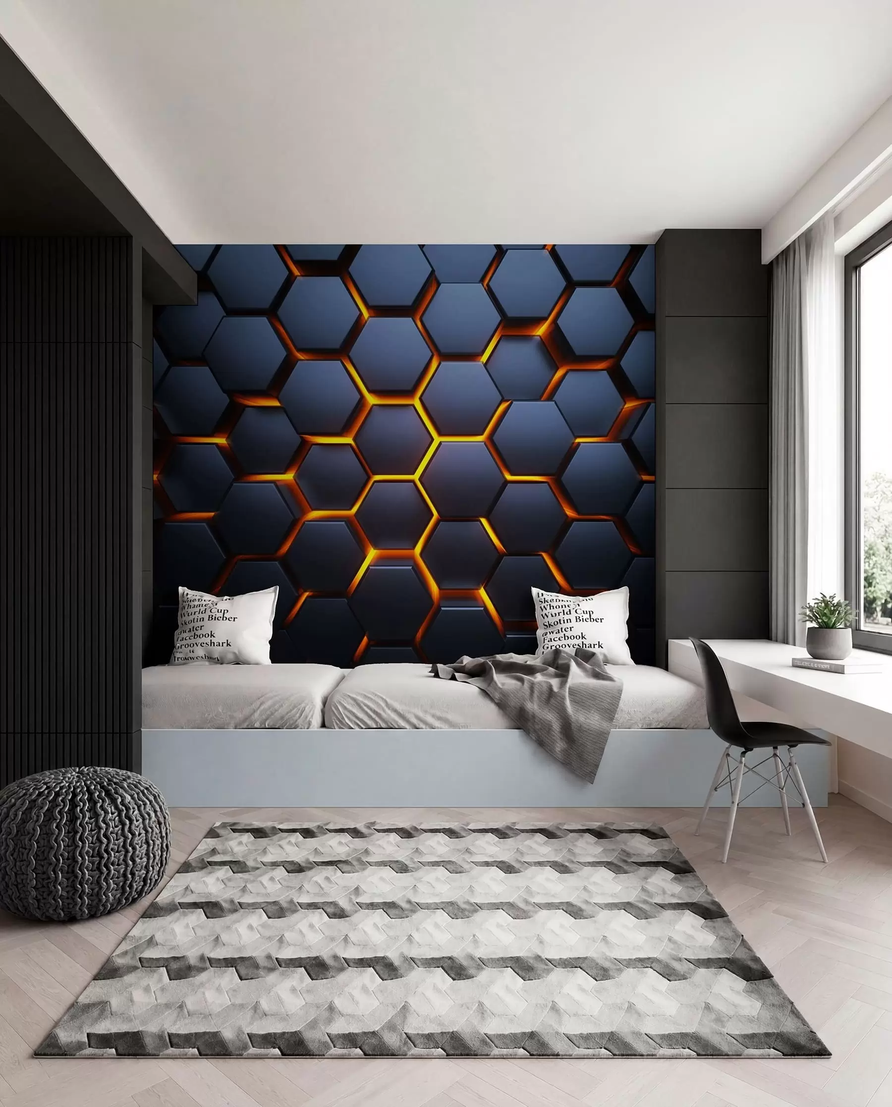 murales de pared Panal de ámbar u93570