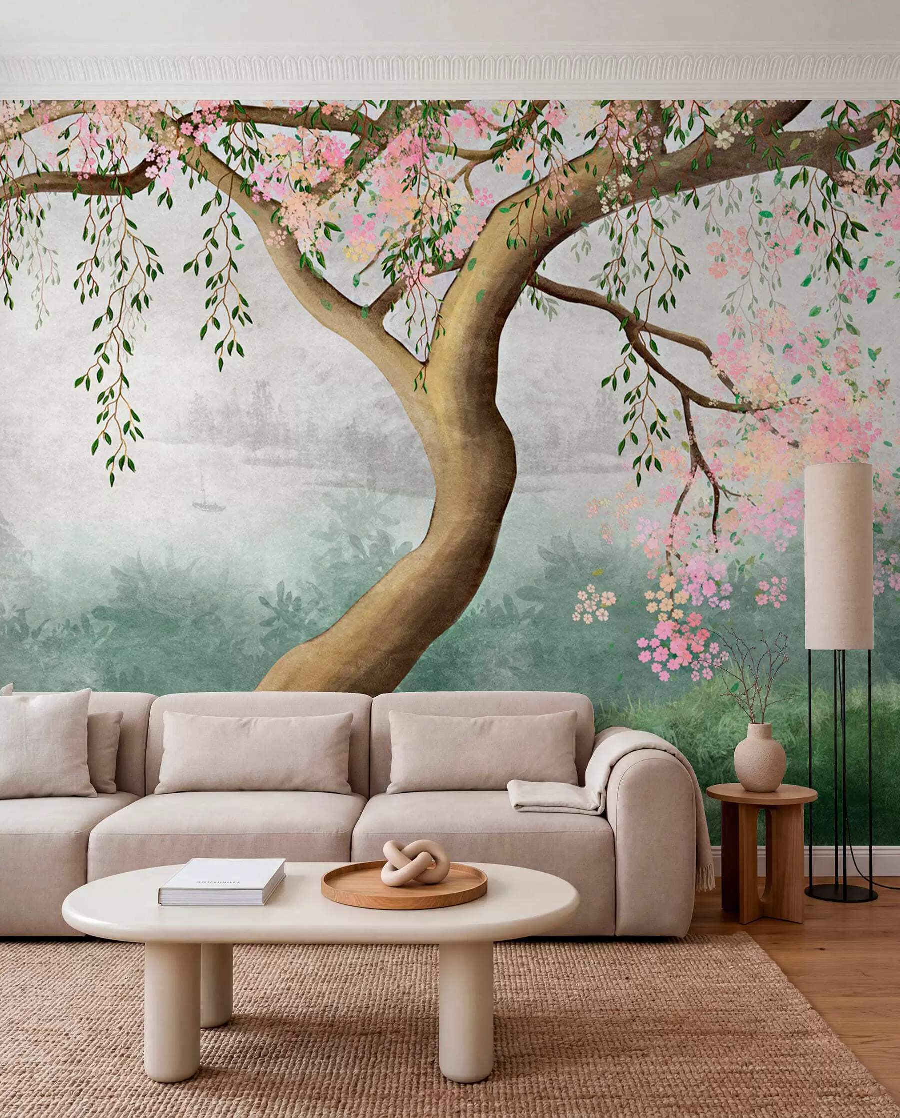 murales de pared Árbol en flor en la colina u93587