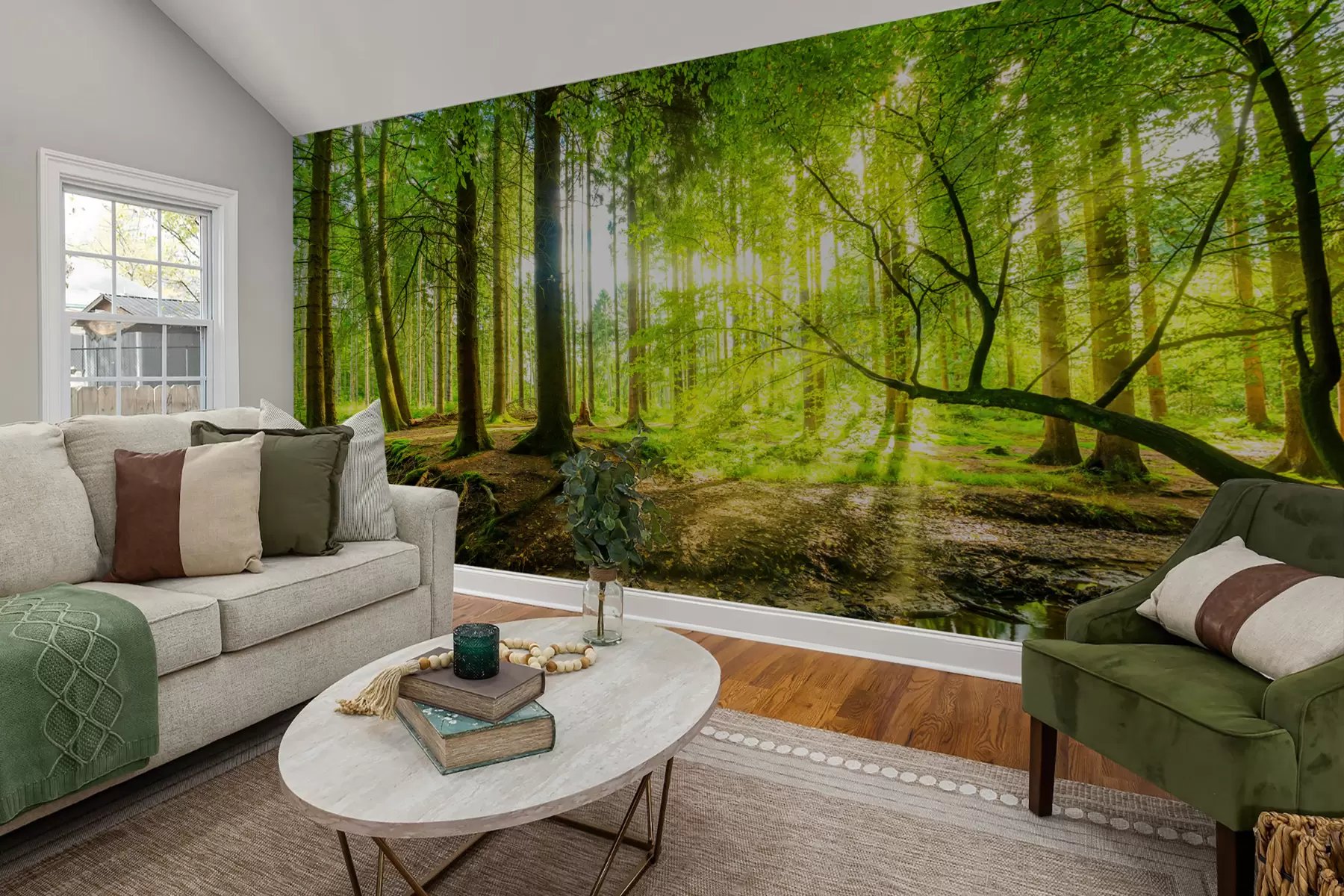 murales de pared Transparencia de la corriente forestal u93621