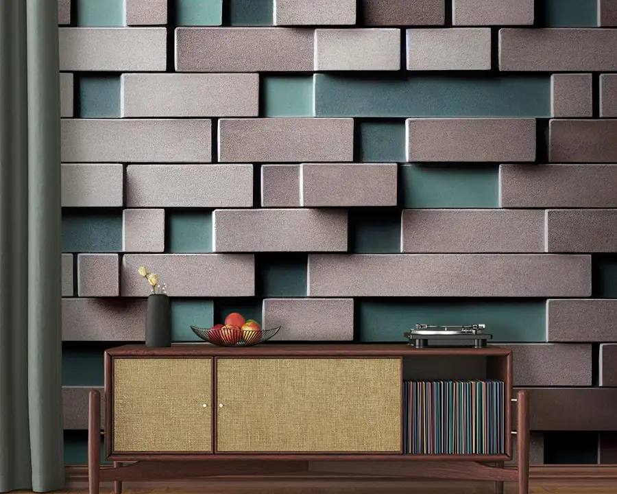 murales de pared Propiedad, rectángulo y azul u93411