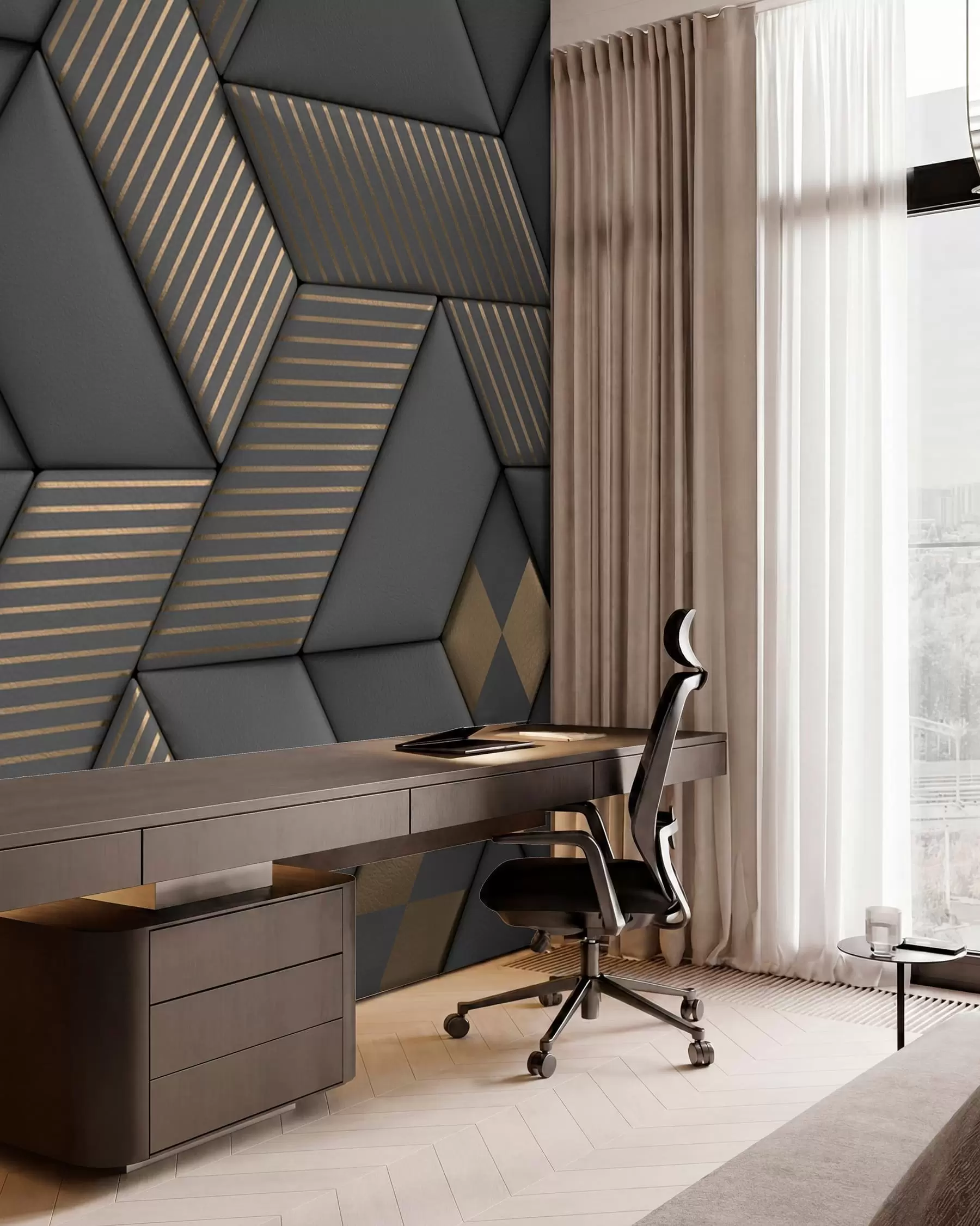 murales de pared Cubos grafito y oro u93413